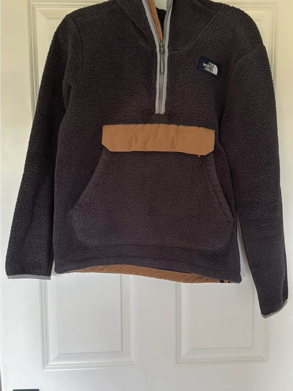 The North Face Fleece Sherpa Pullover with Tan Accents